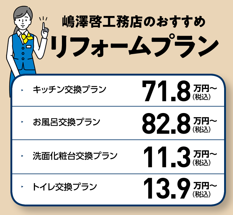 嶋澤啓工務店のおすすめリフォームプラン